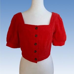 WHIT salmon Button-Up Blouse size L